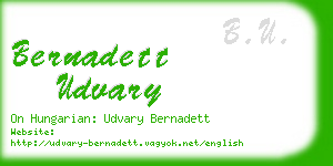 bernadett udvary business card